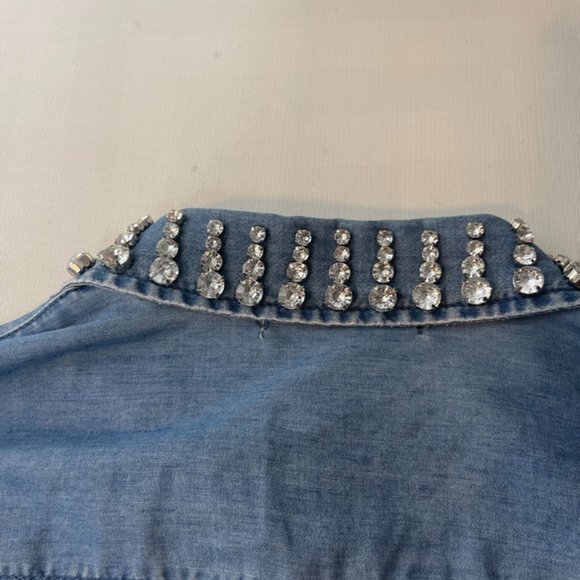 COPY - Michael Kors Denim Button down with Bling Color Size L - Picture 6 of 8